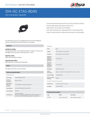 Dahua AM Crab Bottle Tag B040