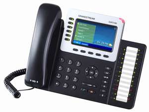 High-End IP Phone, 6 SIP accounts, 6 lines, 2x GbE PoE, 480x272 (4.3'') color LCD, 24 BLF keys, 12V/1A PSU