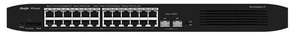 26-Port Gigabit Smart POE Switch, 24 Gigabit RJ45 POE/POE+ Ports, 2 SFP Slots, 370W PoE power budget,19-inch Rack-mountable Steel Case