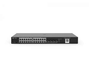24-Port Gigabit L2 Managed POE Switch, 24 Gigabit RJ45 POE/POE+ Ports, 4 SFP Slots, 370W PoE power budget, 19-inch Rack-mountable Stell Case