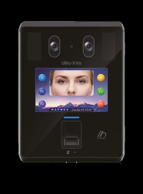 IRIS & Fingerprint & Dual Card Reader (EM 125Khz and Mifare 13.56Mhz Card) IRIS Template Capacity: 50,000, Auto-Tilt function, Dual Camera. 5.0" Color Touch screen, External SD Card for backup and upgrade.